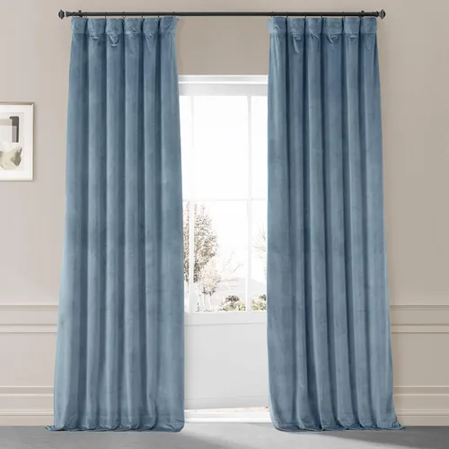 Vista 13 de HPD Half Price Drapes - Cortinas de terciopelo de lujo con bloqueo de luz para dormitorio (1 panel), 50W X 84L, cortinas Hotel con bloqueo de luz