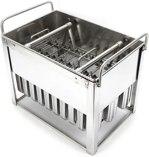 Vista 8 de Kit de moldes para paletas de hielo de acero inoxidable, soporte para palitos de helado de paletas de hielo + cepillo de limpieza