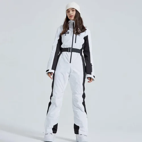 Vista 2 de HOTIAN Trajes de esquí de una pieza para mujer, overol ajustado, impermeable, para invierno, al aire libre, snowboard, nieve