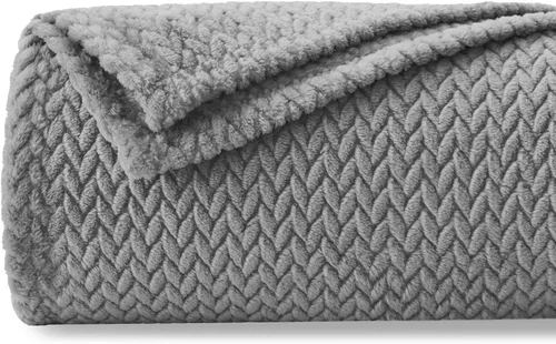Vista 15 de NEWCOSPLAY Manta de Tiro Súper Suave Aqua Franela Sedosa Premium Fleece con Patrón de Hojas Ligera Manta de Cama para Uso en Todas las Estaciones