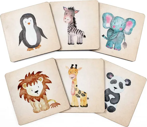 Vista 17 de Juego de 6 posavasos cuadrados de 4 pulgadas, fáciles de limpiar, base de corcho, reutilizables, diseño de calavera