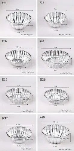 Vista 7 de LoBake Moldes ondulados de aluminio para tartas de flores y calabazas, 10 piezas, moldes para pudín de gelatina, moldes para magdalenas, R22.