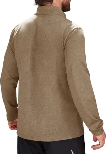 Vista 99 de MAGCOMSEN Sudadera de golf de manga larga con forro polar para hombre, con cremallera de 1/4, térmica, para correr