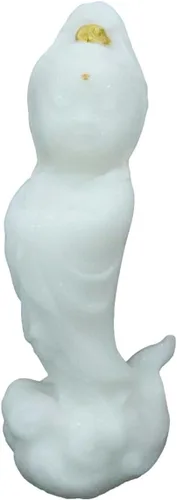 Vista 10 de Ebros Gift Pequeño Feng Shui Cultural Art Fortuna Charm Blanco y Oro Buda Figurita Bodhisattva Hotei Mini Budas Talismán Escultura