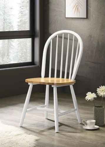Vista 2 de Coaster Home Furnishings - Cinder - Madera dura asiática - Sillas de comedor sin brazos estilo Windsor con estilo rústico - Cocina y comedor