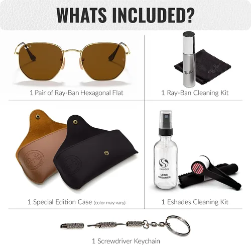 Vista 40 de Ray-Ban RB3548N Lentes planas hexagonales, gafas de sol cuadradas y redondas con kit oficial de gafas