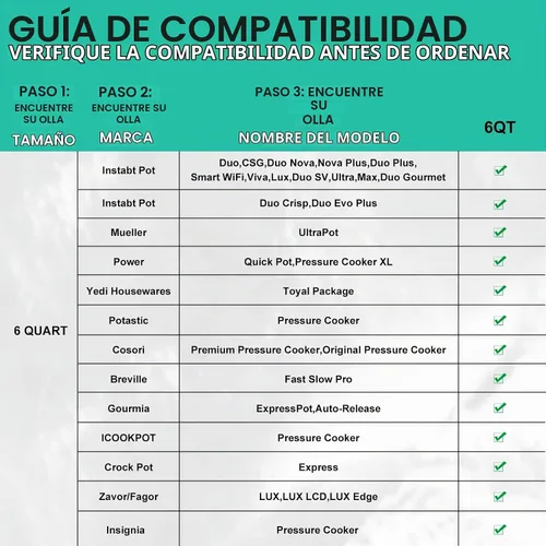 Vista 7 de Tapa de silicona para olla instantánea de 6 cuartos – 5 y 6 cuartos de galón para tapa interior de olla compatible con Insta Pot IP DUO-60, LUX