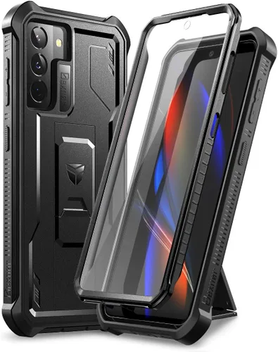 Vista 10 de Dexnor Funda para Samsung Galaxy S21+ Plus, [Protector de pantalla y soporte integrados] Protección de grado militar pesado a prueba de golpes