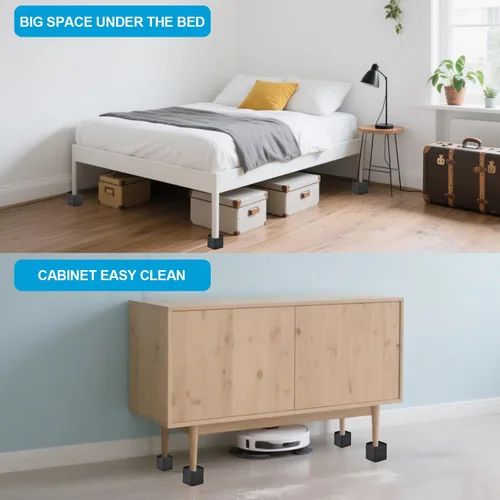 Vista 4 de Elevadores de muebles resistentes, elevadores de cama apilables, bloques de elevación de cama ajustables, elevación en alturas de 3 pulgadas