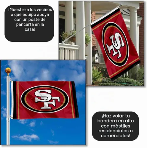 Vista 3 de San Francisco 49ers SF - Bandera grande de 3 x 5