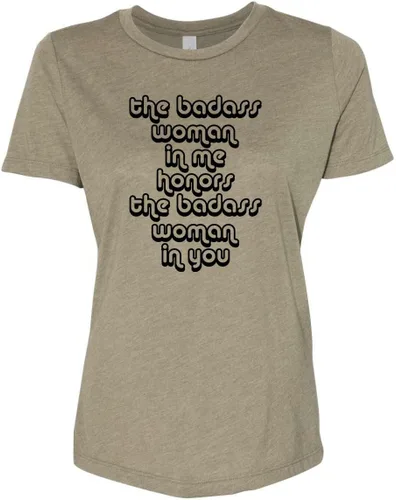 Vista 21 de Cute Women's Screen Printed Crew Neck Tee, Shirts With Sayings, Dusty Blue or Olive