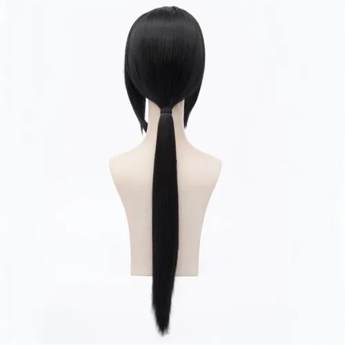 Vista 3 de Kadiya - Peluca de anime en capas de cabello sintético largo negro