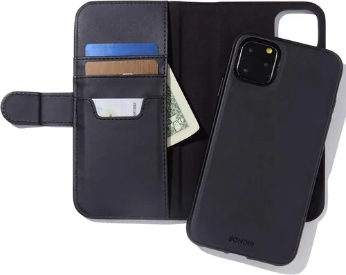 Vista 5 de Funda negra para iPhone 11 Pro Max (2 en 1) Funda magnética de piel desmontable para Apple iPhone Xs Max, iPhone 11 Pro Max