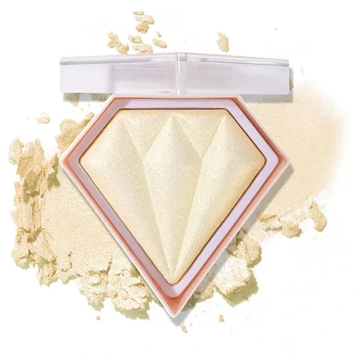 Vista 8 de Paleta de maquillaje con resaltador facial blanco, polvo de contorno brillante, impermeable, de larga duración, ilumina la tez facial, iluminador
