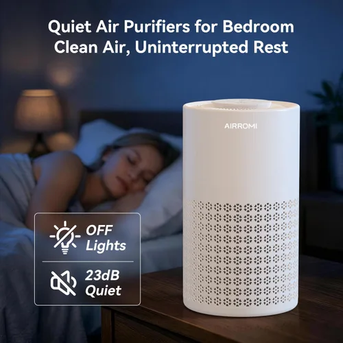 Vista 6 de AIRROMI Purificador de aire para dormitorio con A2001 beige cremoso