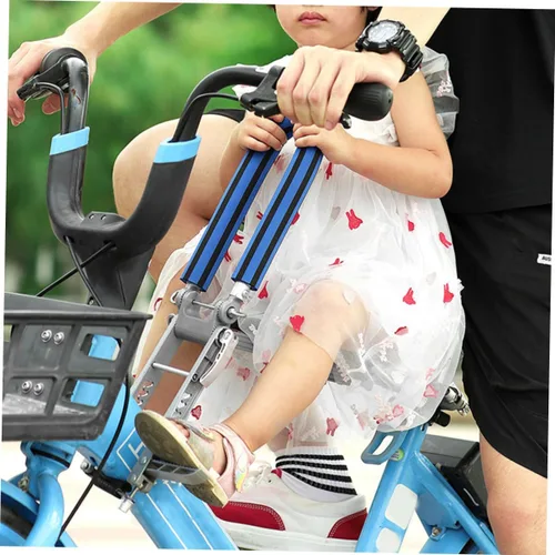 Vista 7 de 1 asiento de bicicleta para niño y niña, asiento delantero para niño y niña, diseño seguro y cómodo, pedales de pie para niños y niñas