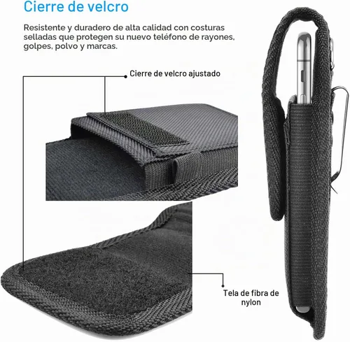 Vista 5 de Funda de nailon para teléfono celular con clip, para Samsung Galaxy S26 S25 FE S24 S22 S21 S20 A37 5G A17 A36 A16 A55 A35 A15 A26 A56 Note 20 10