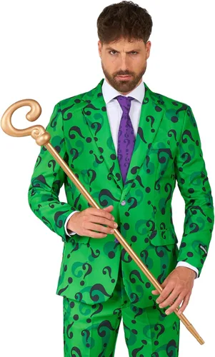 Vista 4 de Suitmeister Disfraz de hombre - The Riddler DC Characters Slim Fit Suit - Verde