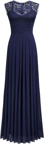 Vista 5 de Miusol - Vestido de mujer casual con cuello en V sin mangas estilo vintage para boda maxi vestido