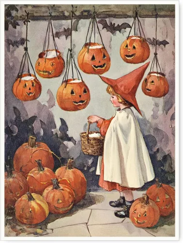 Vista 9 de Bonito arte de pared de gato negro de Halloween, divertido póster de lienzo de luna llena con ojos amarillos y cita de Feliz Halloween