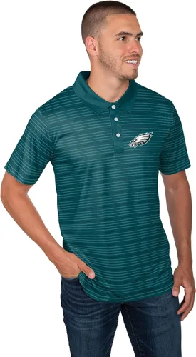 Vista 10 de FOCO Mens NFL Team Logo Striped Polyester Polo Short Sleeve Shirt