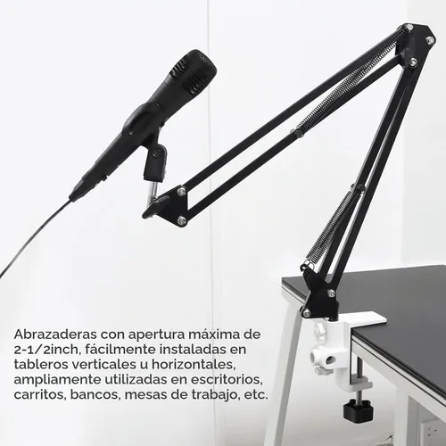 Vista 7 de RTNLIT - Abrazadera de lámpara de escritorio, 0.49 pulgadas/0.492 in, abrazadera de montaje de mesa de metal con 4 agujeros