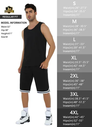Vista 6 de JWM Pantalones cortos largos de baloncesto para hombre con bolsillos con cremallera, malla de 11 pulgadas, pantalones cortos deportivos de secado