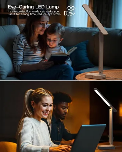 Vista 7 de Regleta de alimentación con lámpara LED de escritorio, lámparas de escritorio táctiles PD 30W, 4 tomas de corriente, 4 puertos USB (2 USB C)