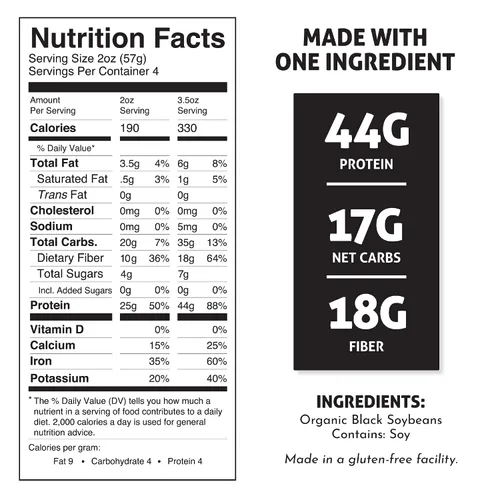 Vista 2 de The Only Bean - Pasta orgánica de fettuccine de frijol negro - alta proteína, Keto Friendly, sin gluten, vegano, sin OMG, Kosher, bajo