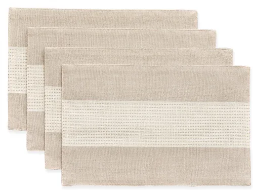 Vista 13 de Wracra Juego de 4 manteles individuales de lino, 12 x 18 pulgadas, manteles individuales de macramé para mesa de cocina y resistentes al calor Aqua