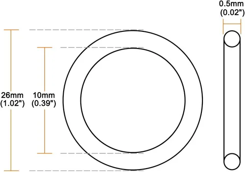 Vista 3 de uxcell Anillo de Pistón de Compresión de Reemplazo para Compresor de Aire, 26mm DE, 10mm DI, 0.5mm de Grosor, Amarillo