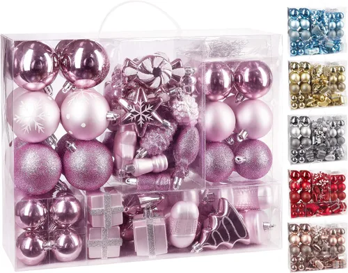 Vista 10 de BRUBAKER 77ct - Adornos de árbol de Navidad - Inastillables - Bolas de Navidad, estrellas, conos de pinos, botas, calcetines, paquetes