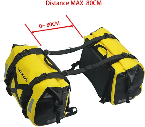Vista 7 de WILD HEART Bolsa impermeable alforja de motocicleta 50L Bolsa de tanque Bolsa lateral de motor