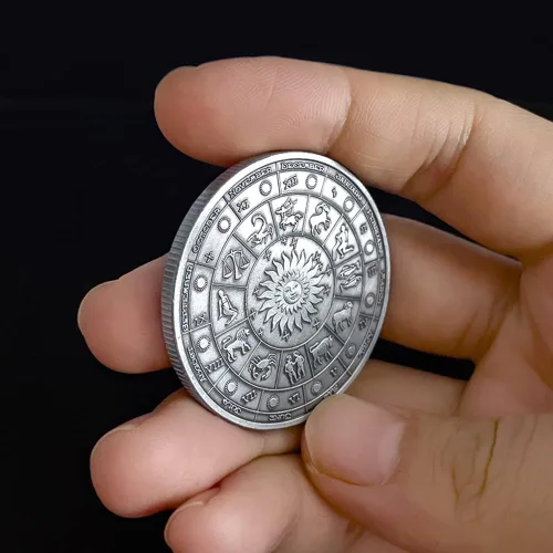 Vista 3 de Doce Constelaciones Moneda de Desafío Colorida Monedas de la Suerte