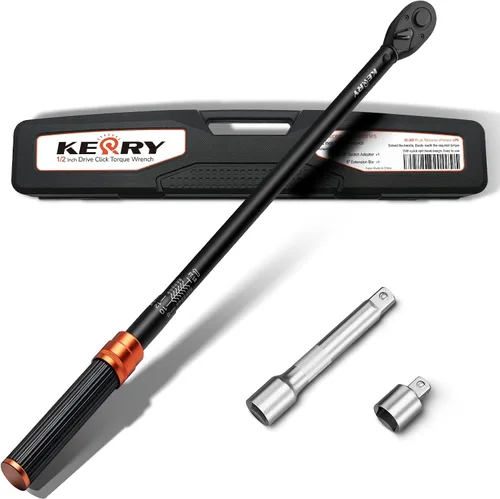 Vista 10 de Llave dinamométrica de clic de 1/4 pulgada Kerry, 20-240 pulgadas-libras/2.3-27.1 Nm, ±3% de alta precisión, escalas de doble rango, claramente