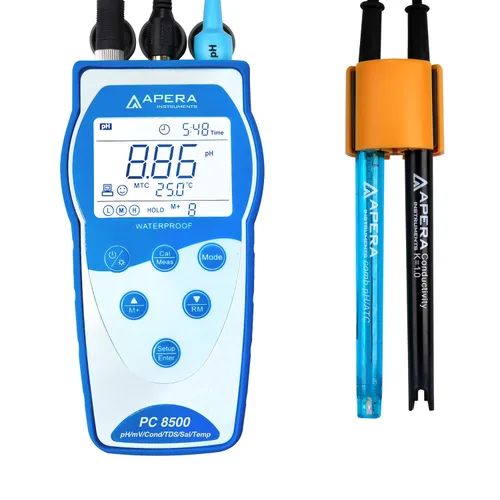 Vista 5 de Apera Instruments Kit de medidor de conductividad portátil EC8500 serie Premium