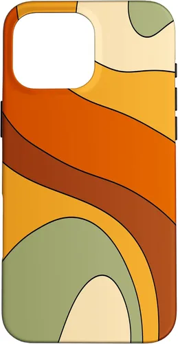 Vista 19 de Retro Liquid Swirl Rainbow 70s Aesthetic Boho Burnt Orange Case for iPhone 17