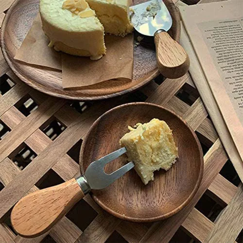 Vista 4 de Linwnil Juego de cuchillos de queso, 16 cuchillos de queso con mango de madera de acero inoxidable para accesorios de tablero de embutidos