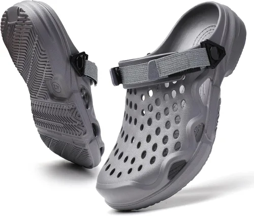 Vista 8 de Zuecos de verano antideslizantes para hombre, zapatos de jardín ligeros y suaves, zuecos para jardín, cocina, exteriores, playa, patio, piscina