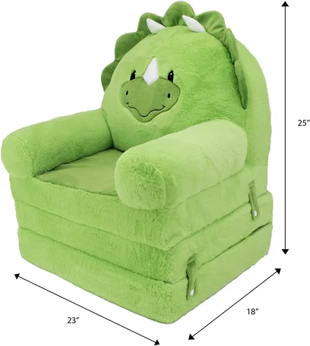 Vista 2 de Soft Landing™ Elite Seat Asiento de sofá de felpa convertible exclusivo de Amazon, Dinosaurio