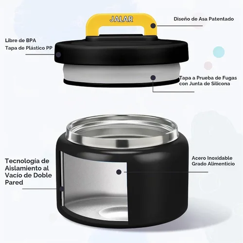 Vista 3 de MAISON HUIS Termo de sopa de 8 onzas con boca ancha, aislado al vacío, termo de alimentos de acero inoxidable a prueba de fugas para alimentos