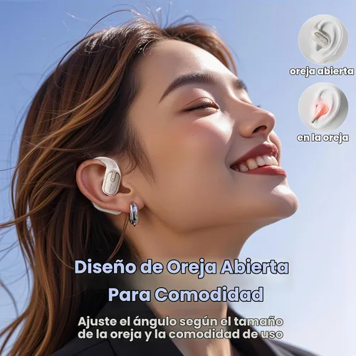 Vista 2 de Auriculares de oreja abierta inalámbricos - Auriculares Bluetooth 5.4 con pantalla digital LED IPX7 impermeable, auriculares inalámbricos control