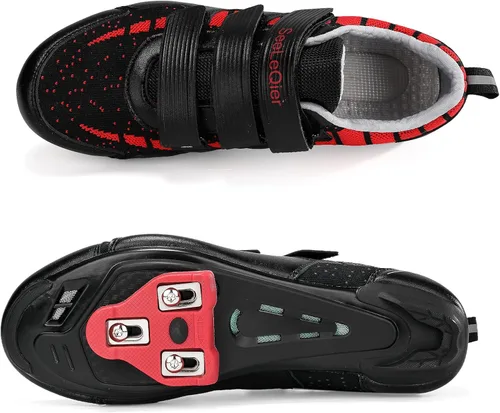 Vista 4 de SeeLeQier Mens Cycling Shoes Women Compatible with Peloton Bike Shoes Indoor Clip in Peleton Road Bike Bicycle Riding Racing Biking Shoes with Delta