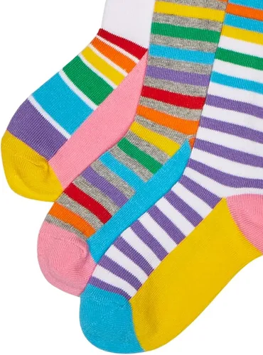 Vista 3 de Jefferies Socks Paquete de 3 pares de calcetines altos de arcoíris coloridos para niñas Arco iris
