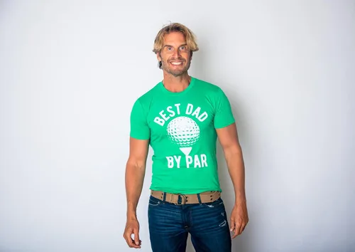 Vista 8 de Camisetas de golf divertidas para hombre, diseño gráfico Best Dad by Par