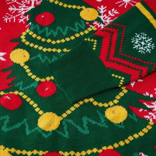 Vista 6 de Idgreatim - Suéter de punto para mujer, hombre, diseño de Navidad feo, manga larga, talla S, XXL