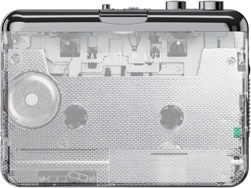 Vista 3 de Docooler Reproductor de cassette, Reproductor de cassette estéreo automático y transparente, grabadora convertidor de cinta a MP3 a través