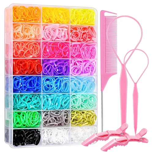 Vista 10 de Topsy Tail - Juego de herramientas para el cabello de IKOCO - 400 bandas para el cabello, 2 herramientas de peinado de bucle, peine de cola de rata