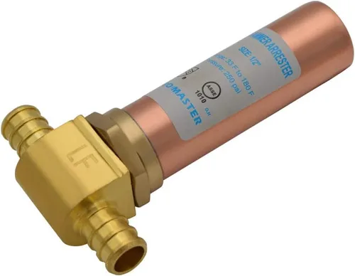 Vista 2 de HYDRO MASTER Tee Pararrayos de martillo de agua,latón limpio,1/2 "Pex x 1/2" Pex
