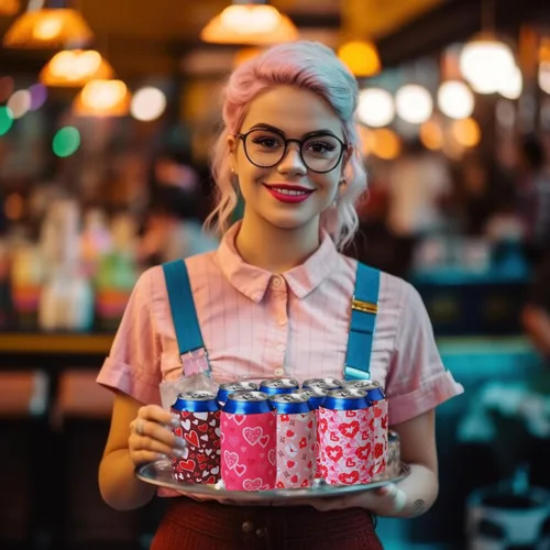 Vista 7 de Zhehao 24 fundas enfriadoras de latas de neopreno de 12 onzas para el día de San Valentín, con aislamiento de labios, colorido y divertido enfriador